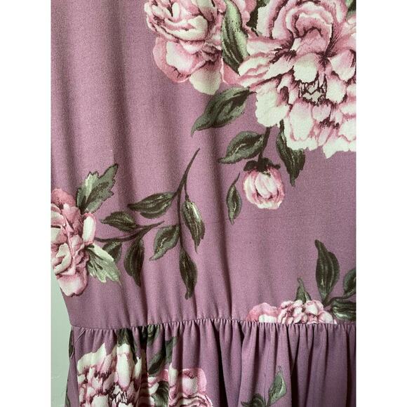 Reborn J Purple Floral Midi Dress- medium - Picture 2 of 4